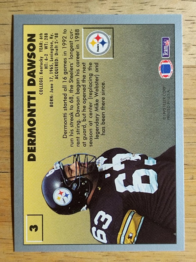 1993 Fleer #3 Dermontti Dawson