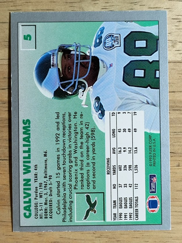 1993 Fleer #5 Calvin Williams