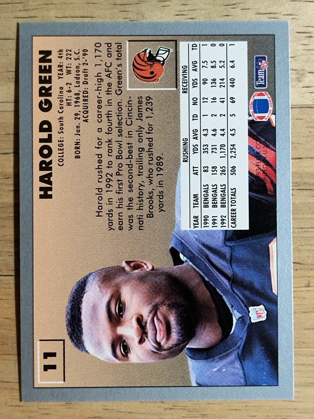 1993 Fleer #11 Harold Green
