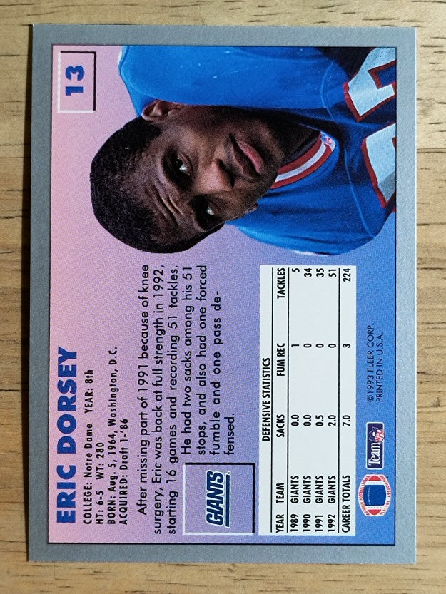 1993 Fleer #13 Eric Dorsey