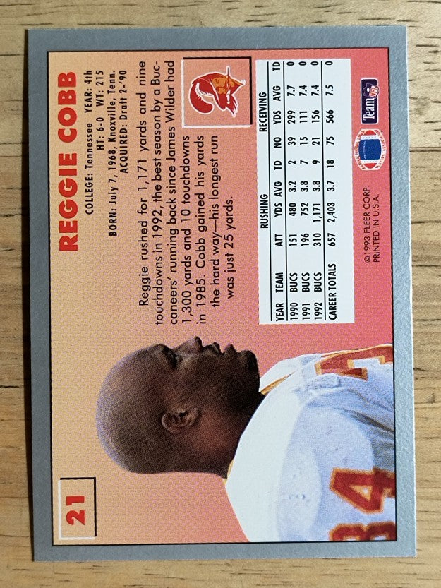 1993 Fleer #21 Reggie Cobb