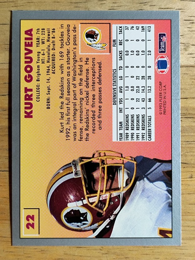 1993 Fleer #22 Kurt Gouveia