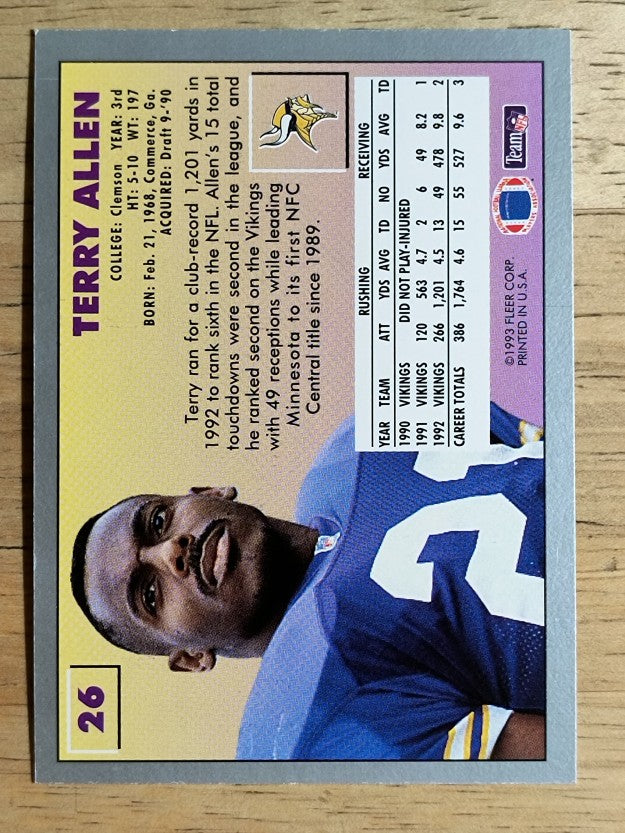1993 Fleer #26 Terry Allen