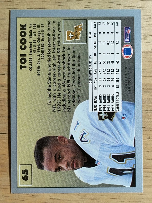 1993 Fleer #65 Toi Cook