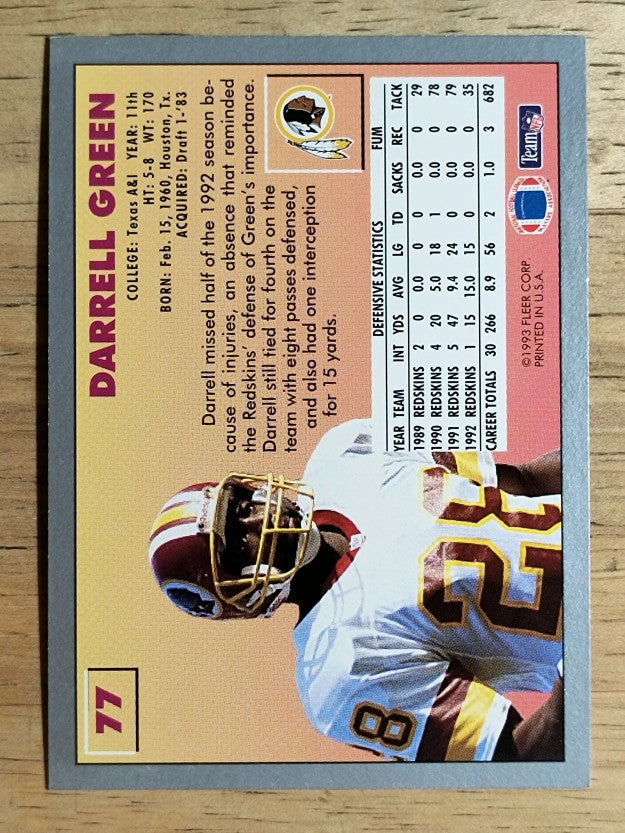 1993 Fleer #77 Darrell Green