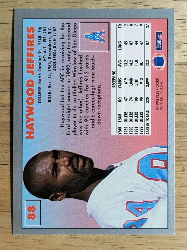 1993 Fleer #88 Haywood Jeffires
