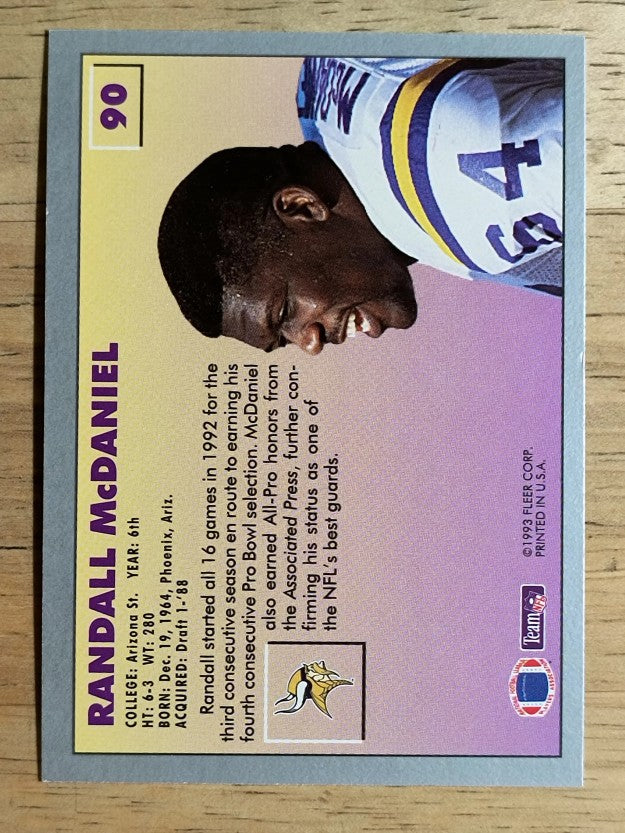 1993 Fleer #90 Randall McDaniel