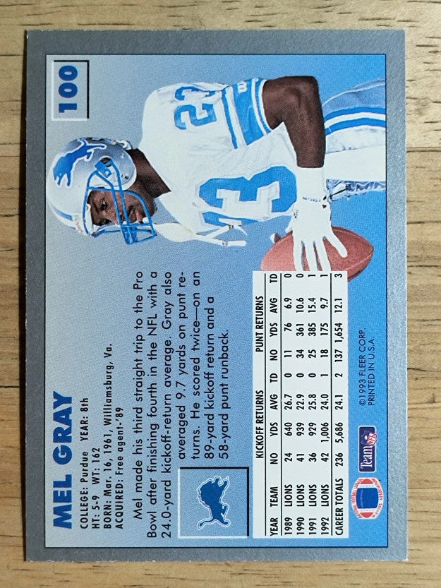 1993 Fleer #100 Mel Gray