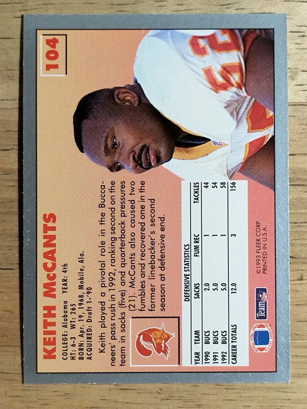 1993 Fleer #104 Keith McCants