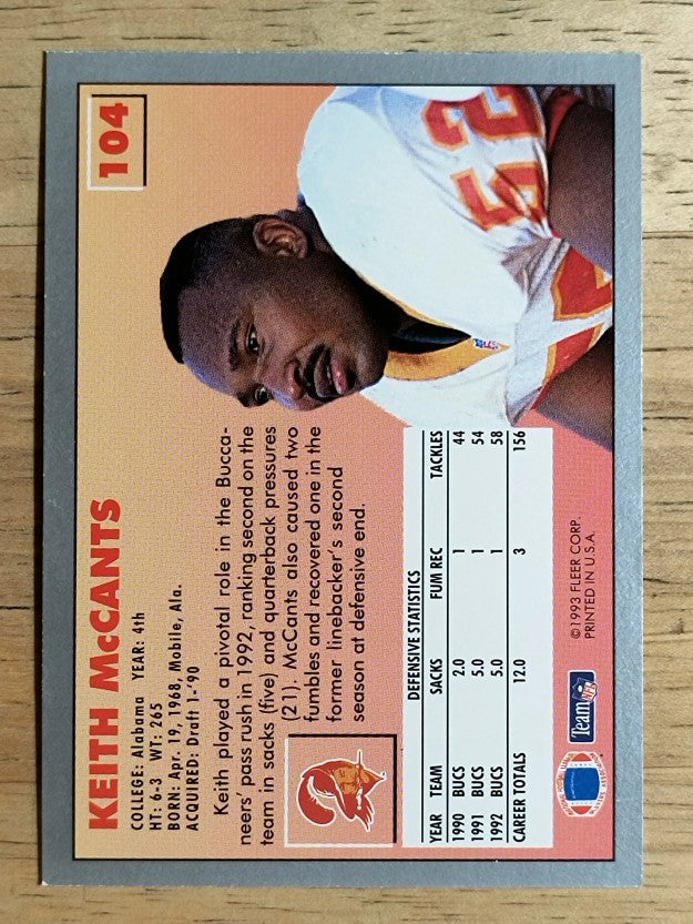 1993 Fleer #104 Keith McCants