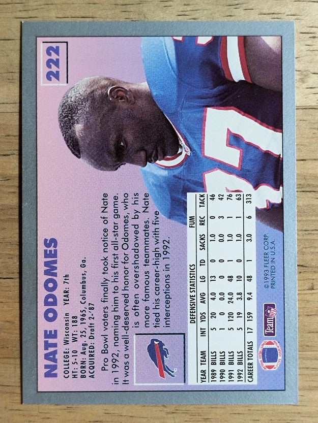 1993 Fleer #222 Nate Odomes