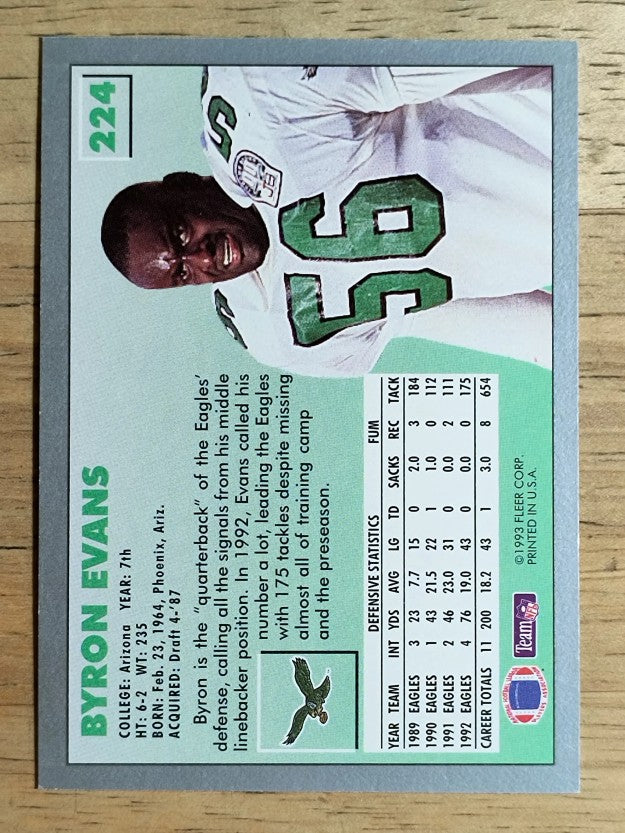 1993 Fleer #224 Byron Evans