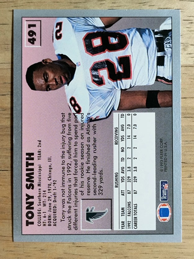 1993 Fleer #491 Tony Smith RB