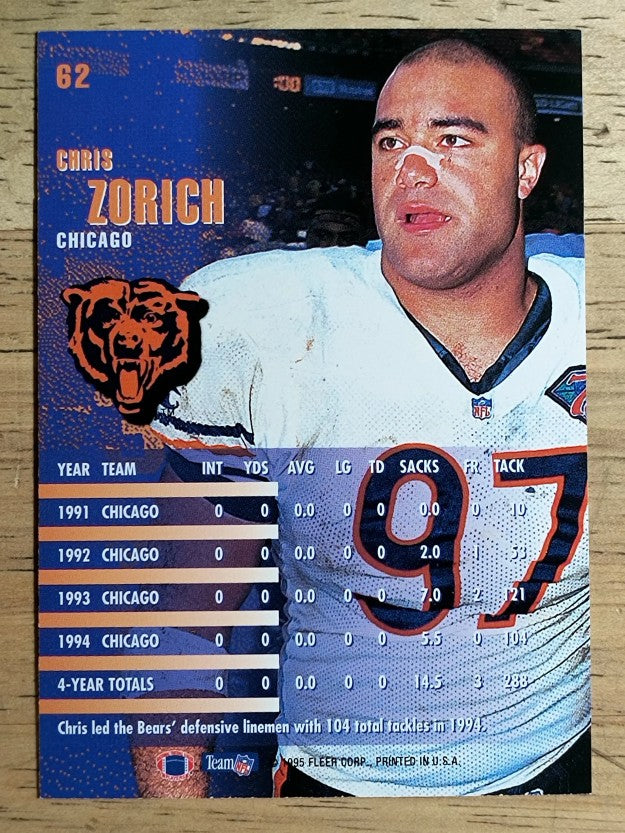1995 Fleer #62 Chris Zorich
