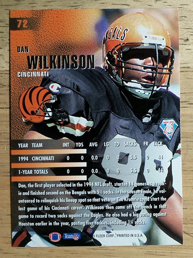 1995 Fleer #72 Dan Wilkinson