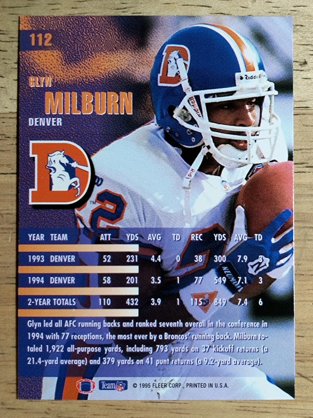 1995 Fleer #112 Glyn Milburn