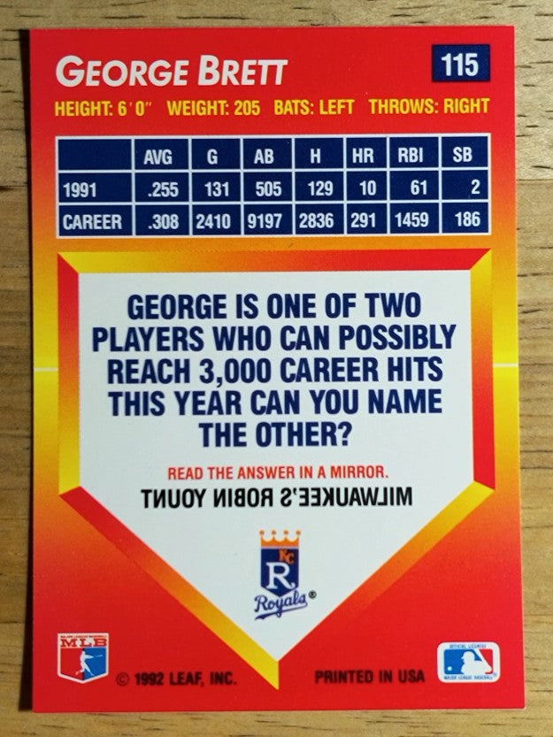 1992 Triple Play #115 George Brett