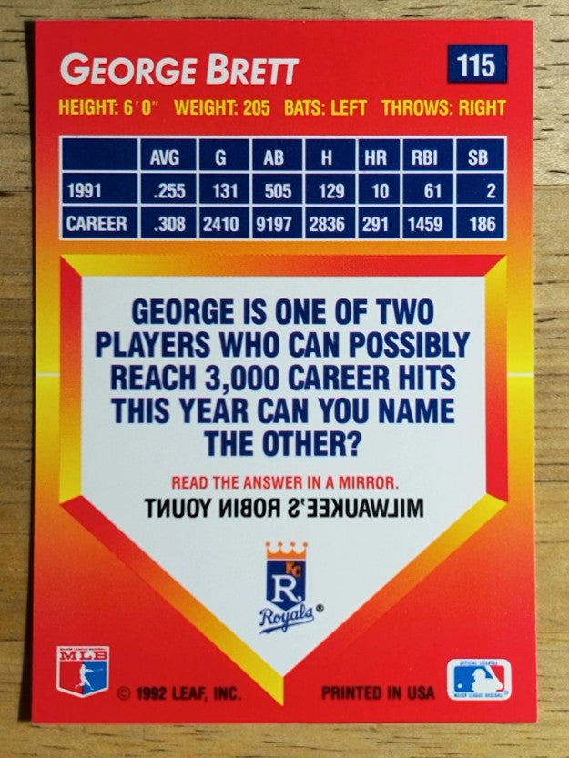 1992 Triple Play #115 George Brett