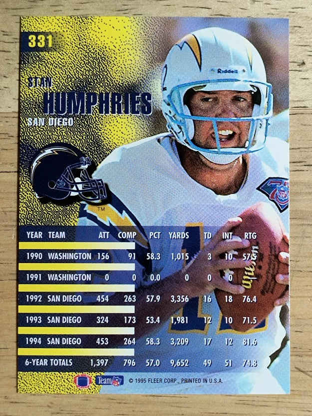 1995 Fleer #331 Stan Humphries
