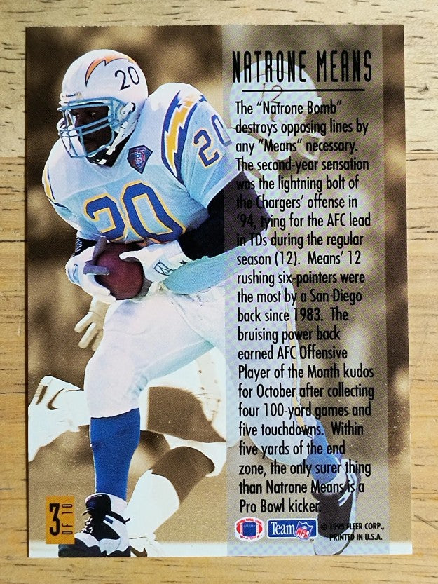 1995 Fleer TD Sensations #3 Natrone Means
