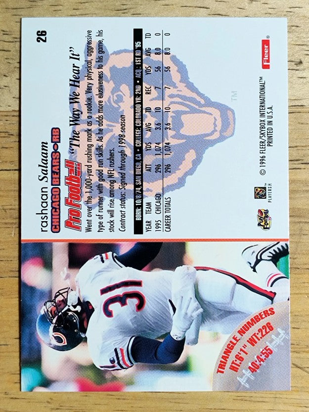 1996 Fleer #26 Rashaan Salaam