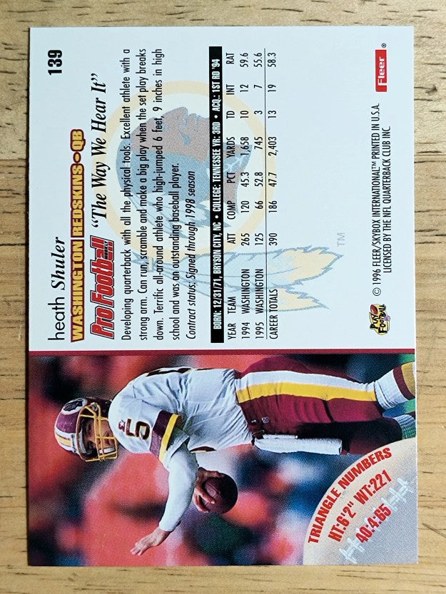 1996 Fleer #139 Heath Shuler