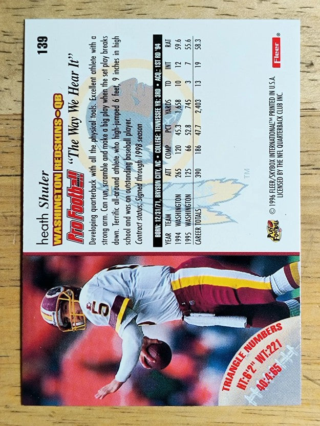 1996 Fleer #139 Heath Shuler