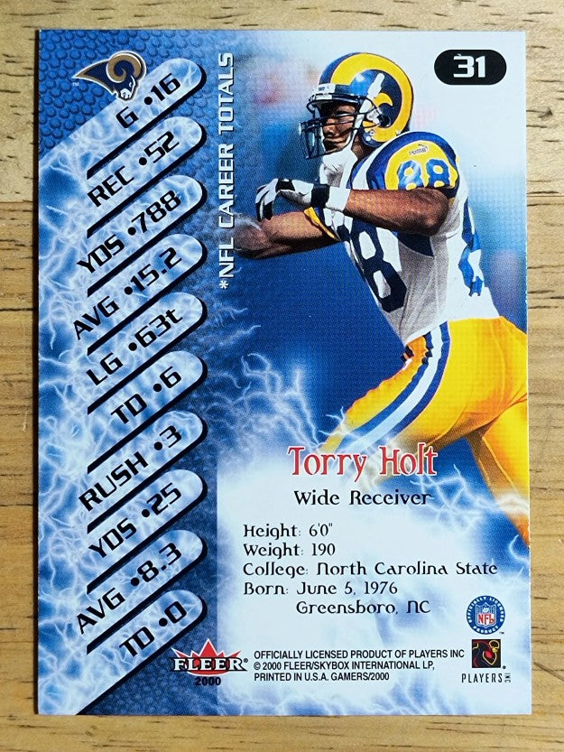 2000 Fleer Gamers #31 Torry Holt