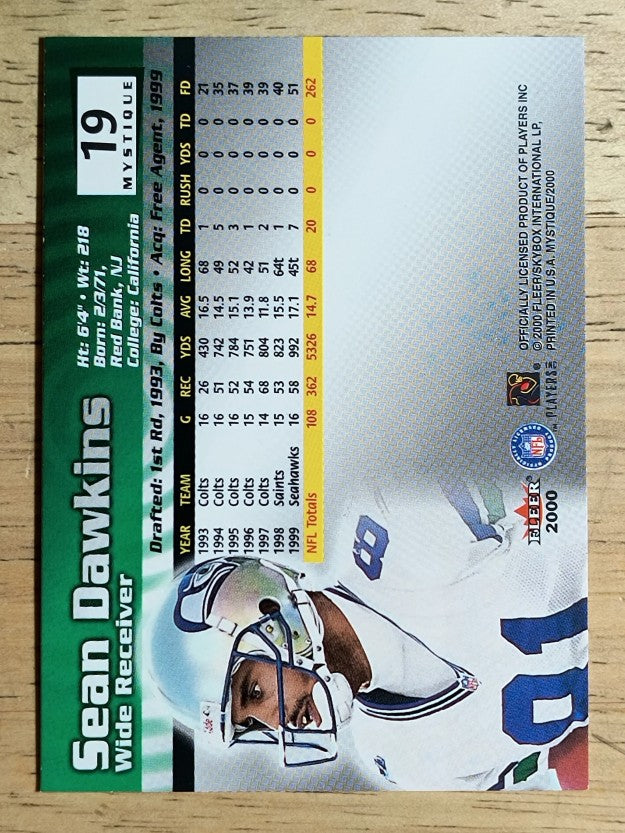 2000 Fleer Mystique #19 Sean Dawkins