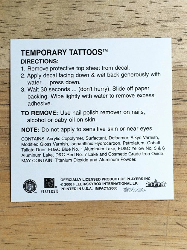2000 Impact Team Tattoos #29 Steelers