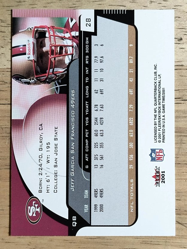 2001 Fleer Game Time #28 Jeff Garcia