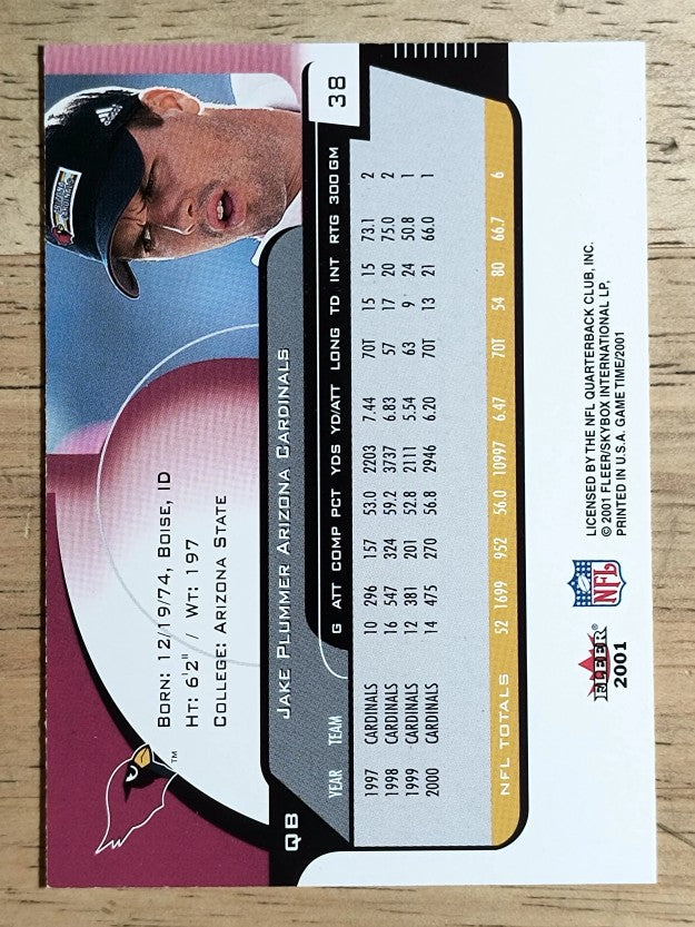 2001 Fleer Game Time #38 Jake Plummer