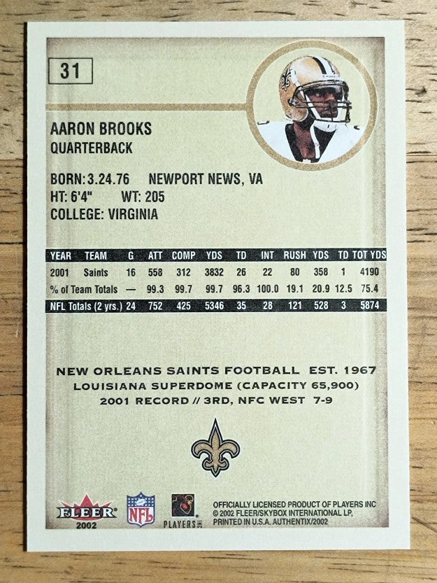 2002 Fleer Authentix #31 Aaron Brooks