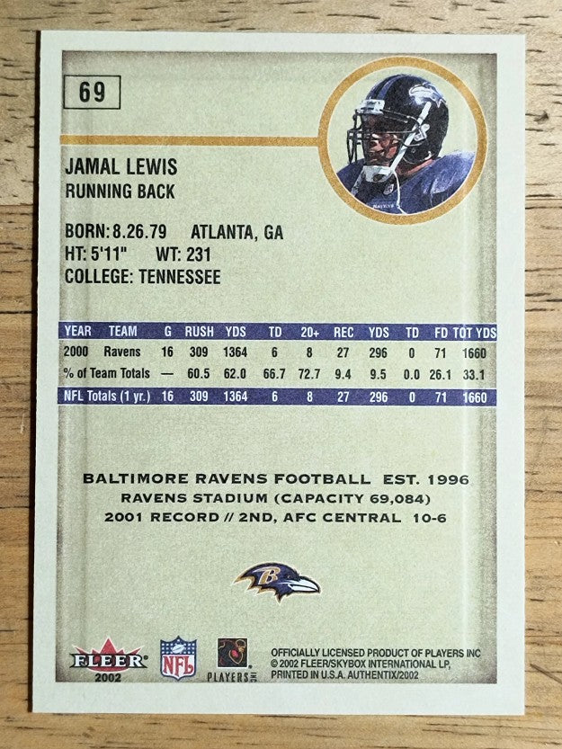 2002 Fleer Authentix #69 Jamal Lewis