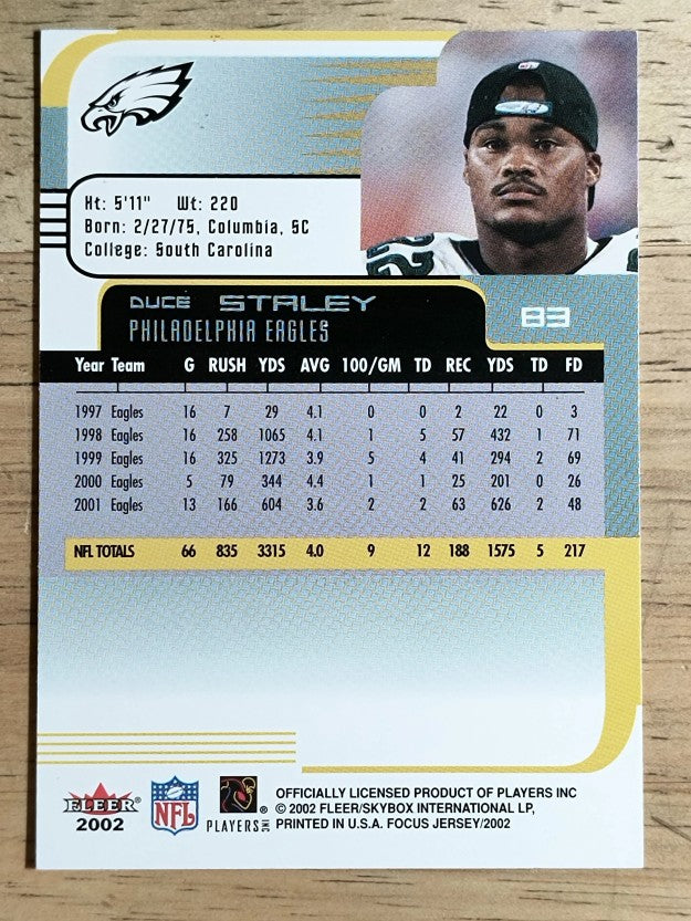 2002 Fleer Focus JE #83 Duce Staley