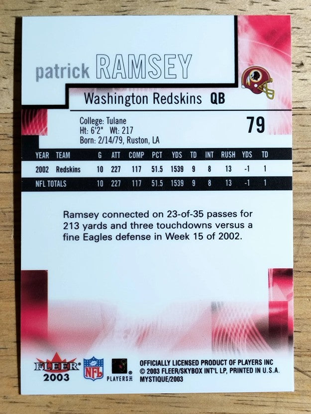 2003 Fleer Mystique #79 Patrick Ramsey