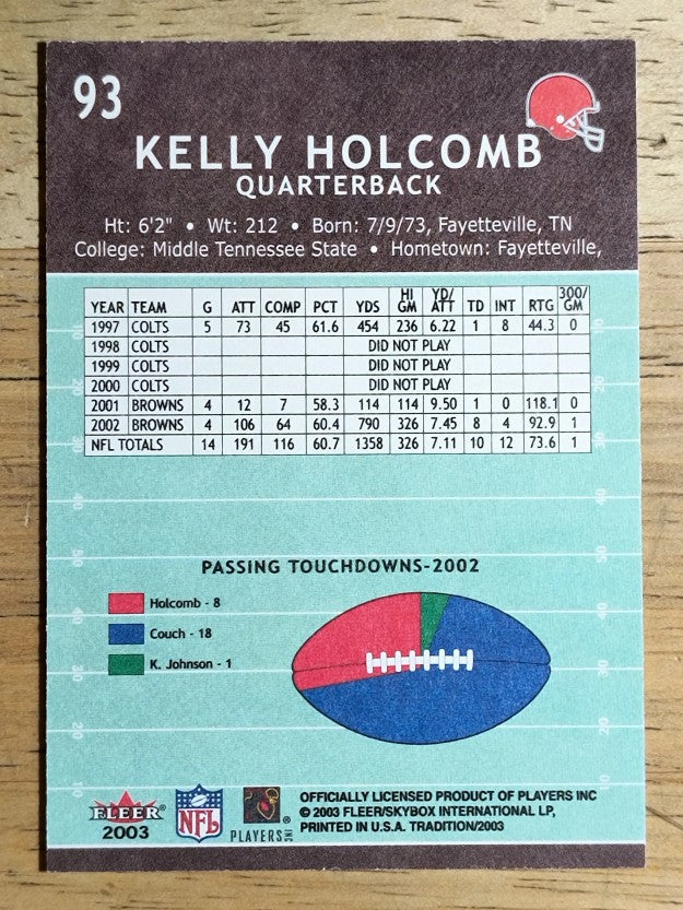 2003 Fleer Tradition #93 Kelly Holcomb