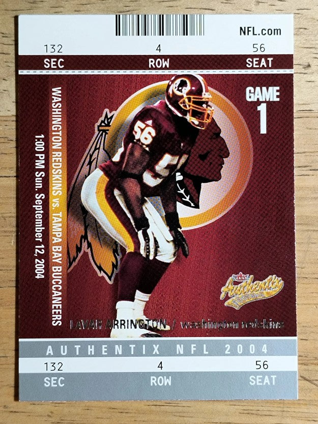 2004 Fleer Authentix #77 LaVar Arrington