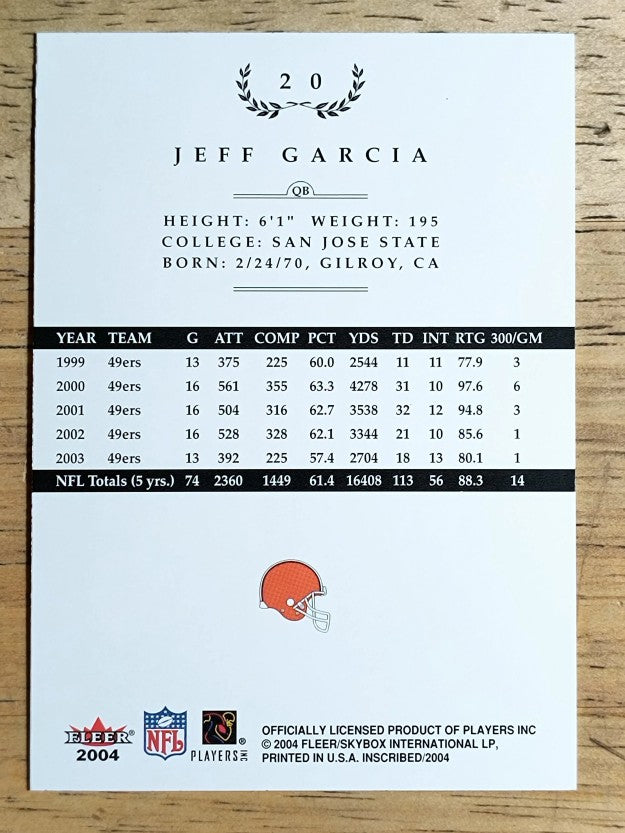 2004 Fleer Inscribed #20 Jeff Garcia