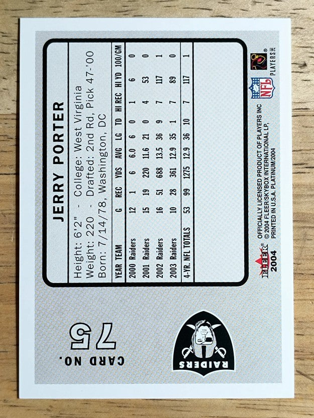 2004 Fleer Platinum #75 Jerry Porter