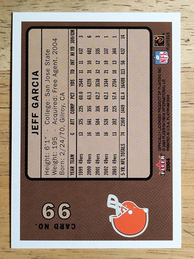 2004 Fleer Platinum #99 Jeff Garcia