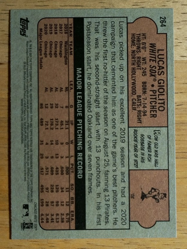 2021 Topps Heritage #264 Lucas Giolito