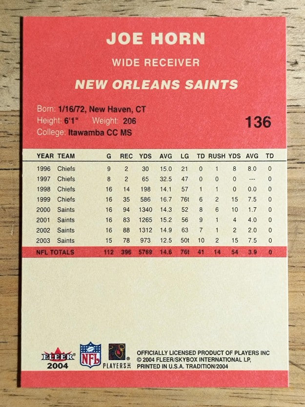 2004 Fleer Tradition #136 Joe Horn