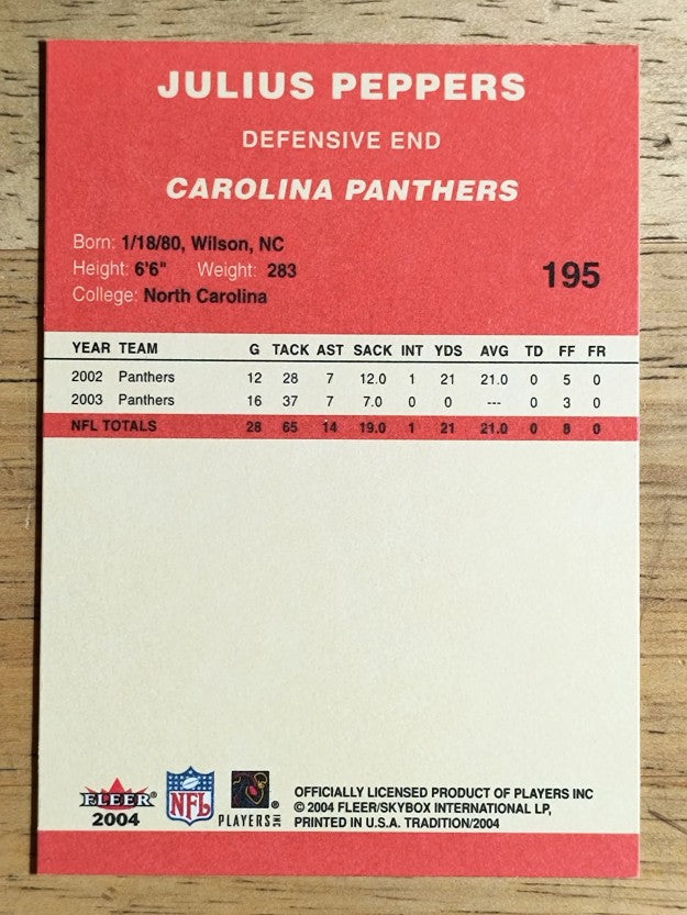 2004 Fleer Tradition #195 Julius Peppers