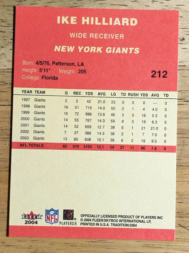 2004 Fleer Tradition #212 Ike Hilliard