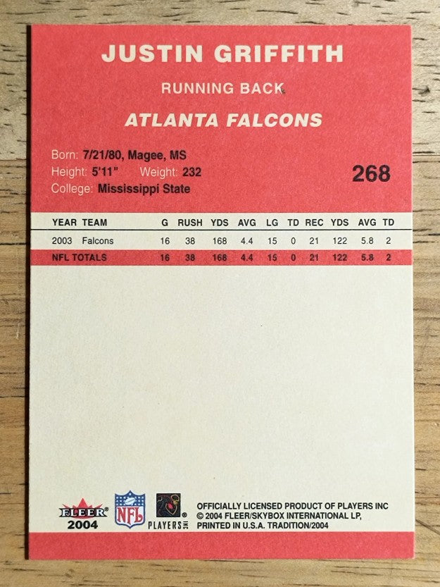 2004 Fleer Tradition #268 Justin Griffith