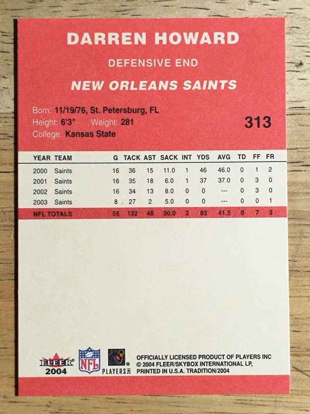 2004 Fleer Tradition #313 Darren Howard