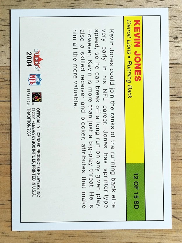 2004 Fleer Tradition Signing Day #12SD Kevin Jones