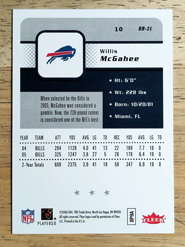 2006 Fleer #10 Willis McGahee