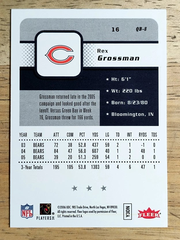 2006 Fleer #16 Rex Grossman